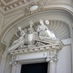 Decoratiuni la Palatul Postelor, actual Muzeu de Istorie al Romaniei